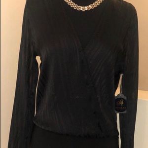 Black Bodysuit Shadow Stripe